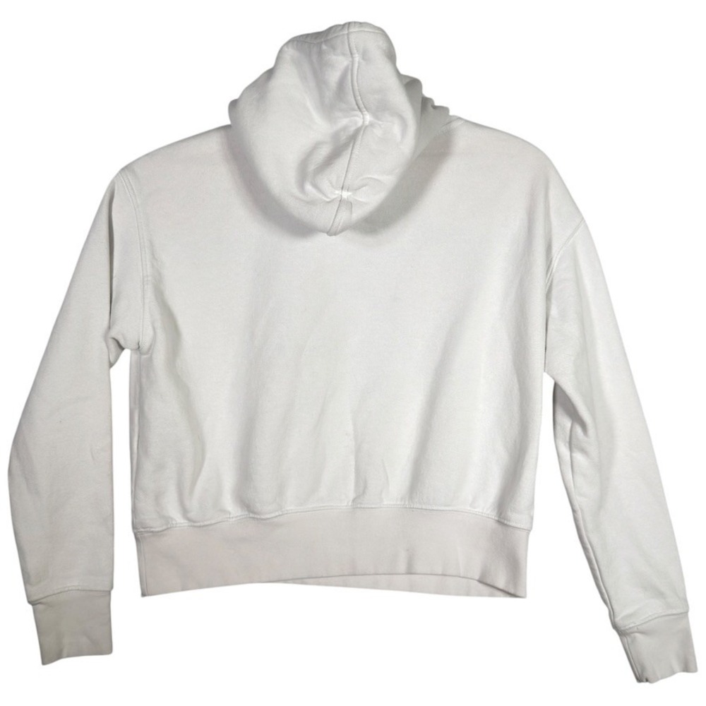 Disney Stitch Cropped Hoodie XS White Embroidered Y2K Kawaii Pullover - Picture 2 of 9